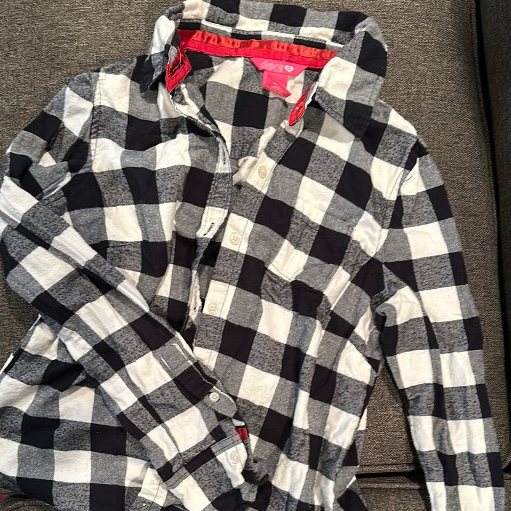 Black and White Checkered Button-Up Shirt